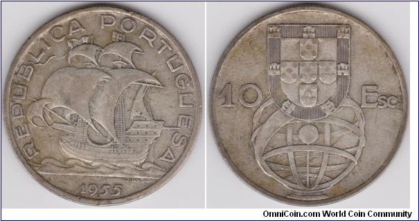Portugal 1955 10 escudos