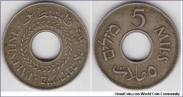 1935 Palestine 5 Mils 