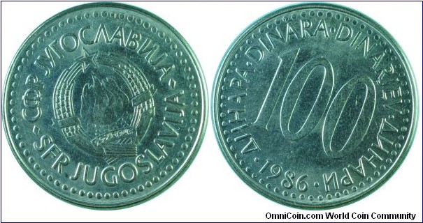 Yugoslavia100Dinara-km114-1986