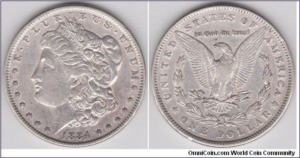 1884 Morgan Dollar Silver 