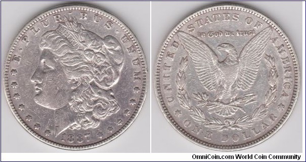 1887 Morgan Dollar Silver