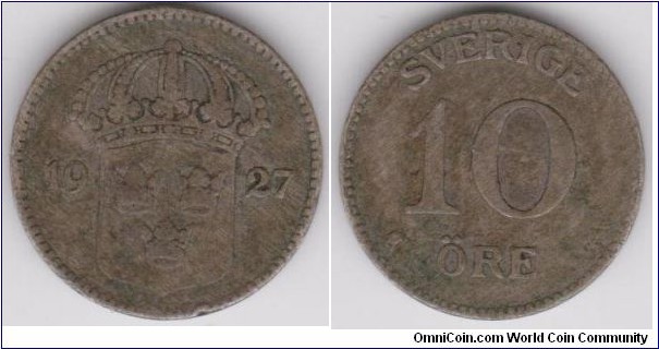 1927 Sweden 10 Öre