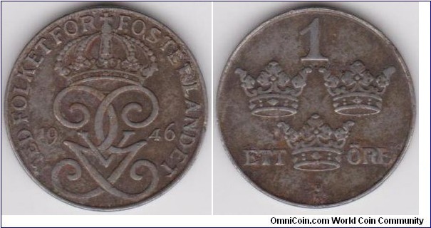 1946 Sweden 1 Öre