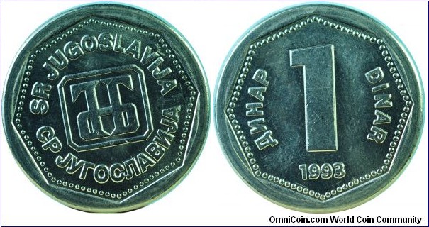 Yugoslavia1dinar-km154-1993