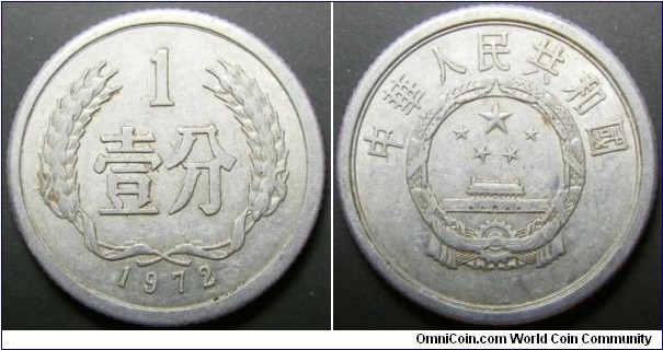 China 1972 1 fen. 