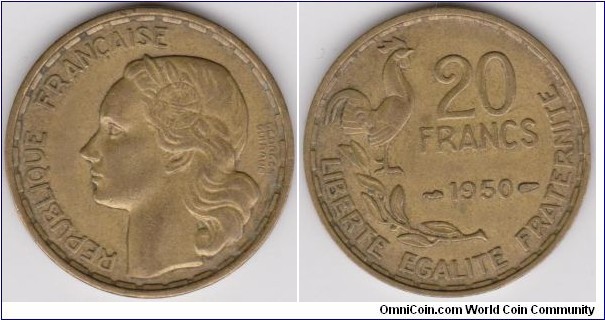 1950 France 20 francs Georges Guiraud