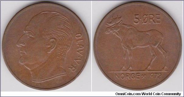 1972 Norway 5 Öre