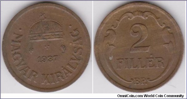 1937 Hungary 2 Filler