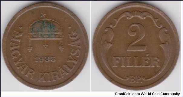 1935 Hungary 2 Filler 