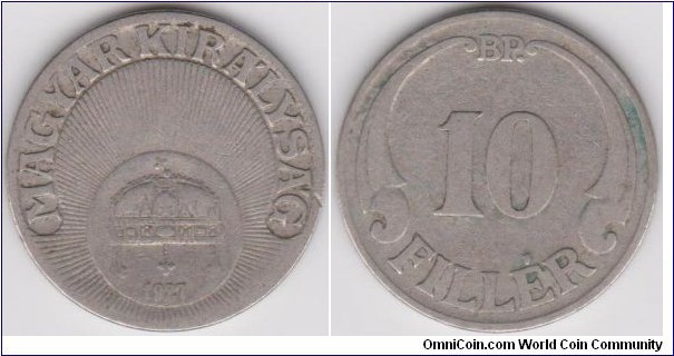 1927 Hungary 10 Filler