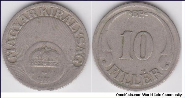 1926 Hungary 10 Filler