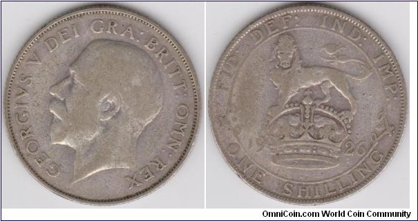 1926 Great Britain Georgivs V 1 shilling