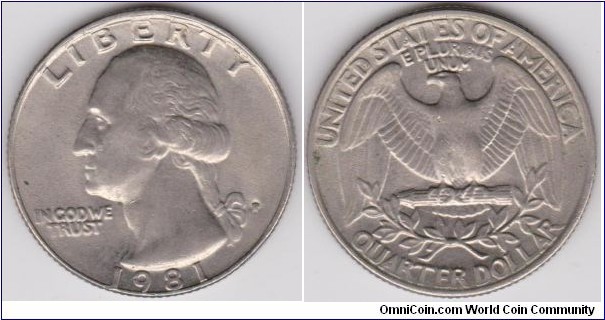 1981-P Washington Quarter