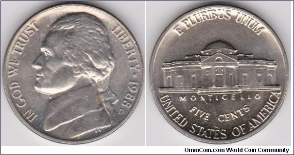 1988-D Jefferson Nickel