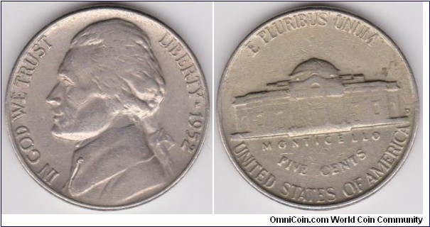 1952-D Jefferson Nickel