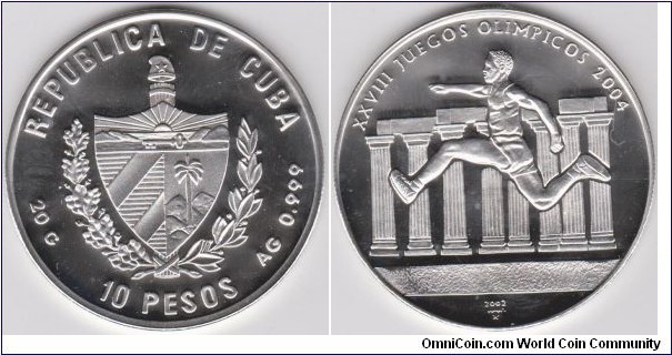 10 Pesos Silver Proof, 2004 JUEGOS OLÍMPICOS