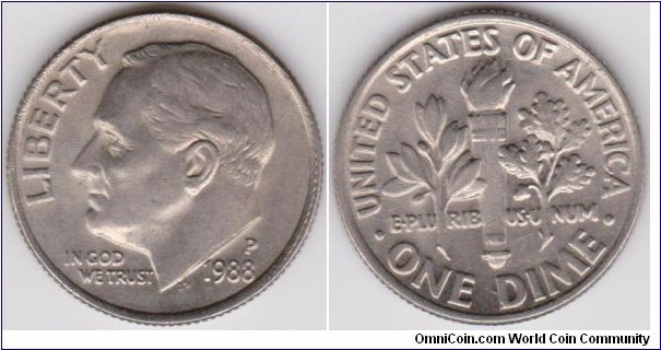 1988-P Roosevelt Dime