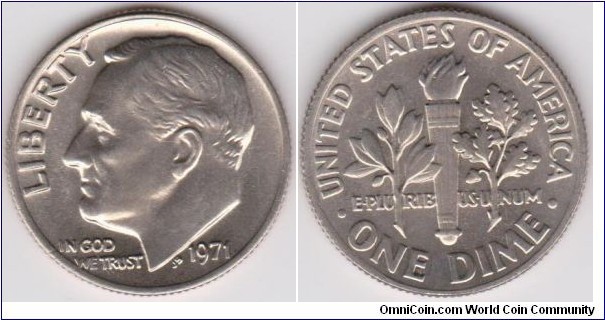 1971 Roosevelt Dime