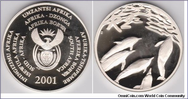 2 Rand Dolphins 1oz Silver Coin,Proof