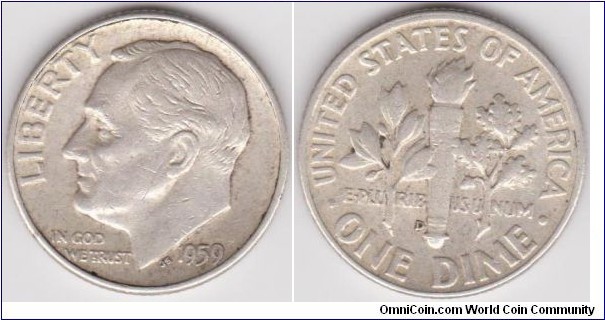 1959-D Roosevelt Dime