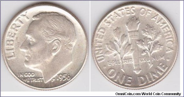 1956 Roosevelt Dime 