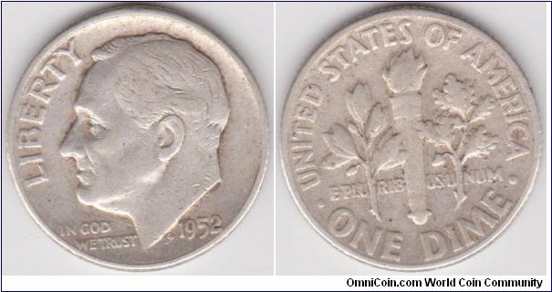 1952 Roosevelt Dime