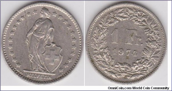 1974 Switzerland 1 Francs