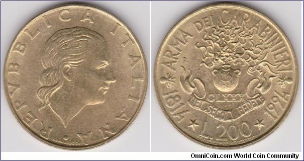 1994 Italy 200 Lire 