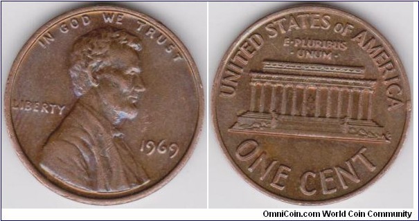 1969 Lincoln 1 Cent 