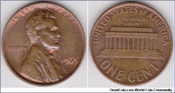 1965 Lincoln 1 Cent