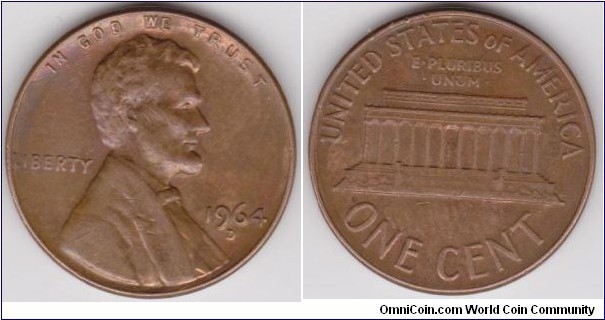 1964-D Lincoln 1 Cent 