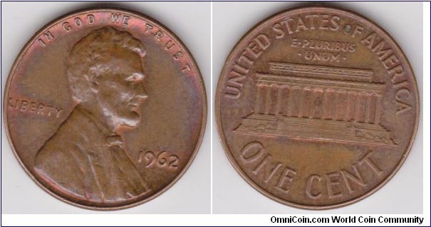 1962 Lincoln 1 Cent 