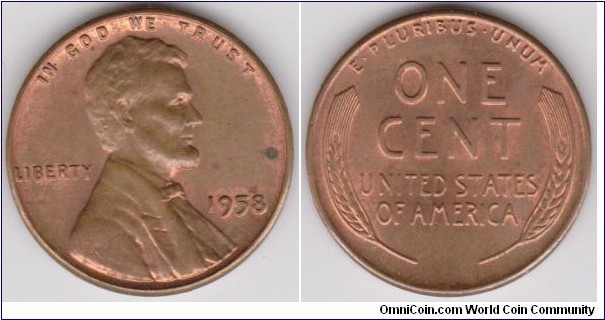 1958 Lincoln 1 Cent