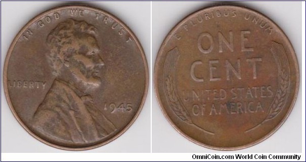 1945 Lincoln 1 Cent 