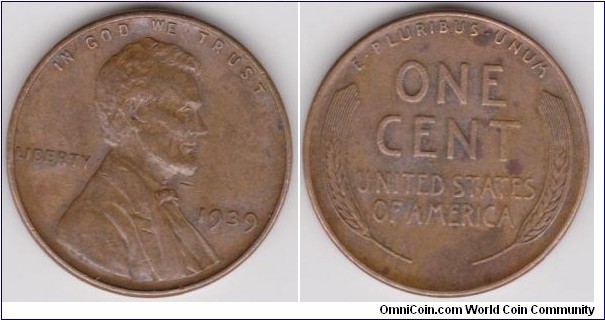 1939 Lincoln 1 Cent 