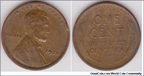 1920 Lincoln 1 Cent